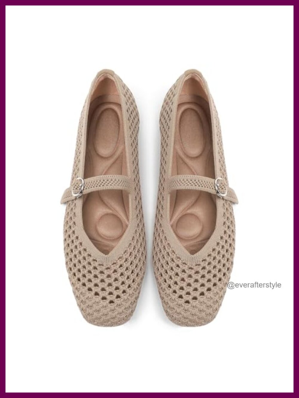 Square Toe Woven Mary Jane Flats with Ankle Strap Washable Comfortable